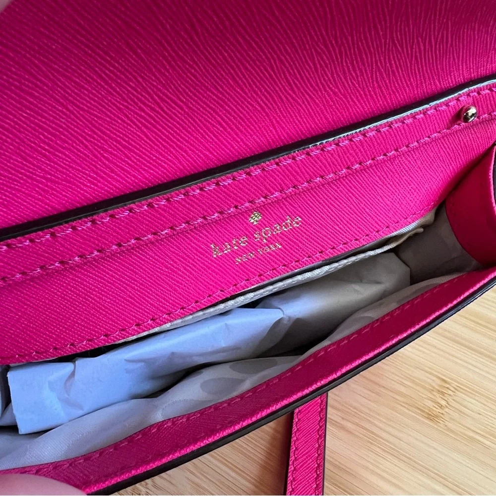 NWOT! Kate Spade Cedar St Cami Pink Saffiano Leather Small Chain Strap Crossbody